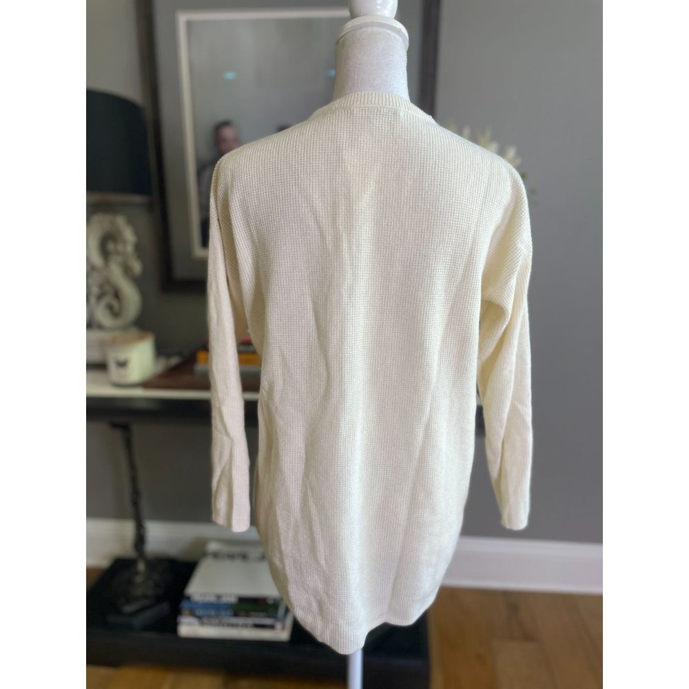 Madewell Asherton Waffle Henley Sweater Antique Cream Women's Size XXS - Picture 7 of 10